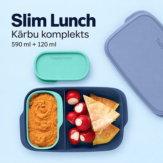 Slim Lunch kārbu komplekts 590ml, 120ml - tumši zils (-31% atlaide)